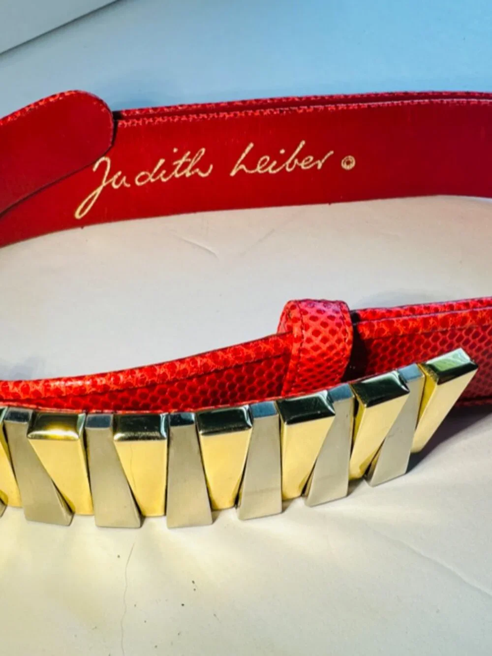 Judith Leiber Vintage Art Deco Red Belt